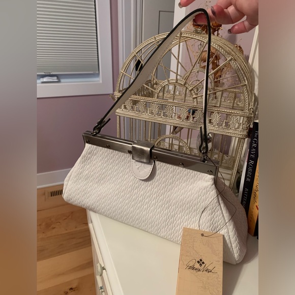 Patricia Nash White Ferrara Frame Satchel - Picture 1 of 12